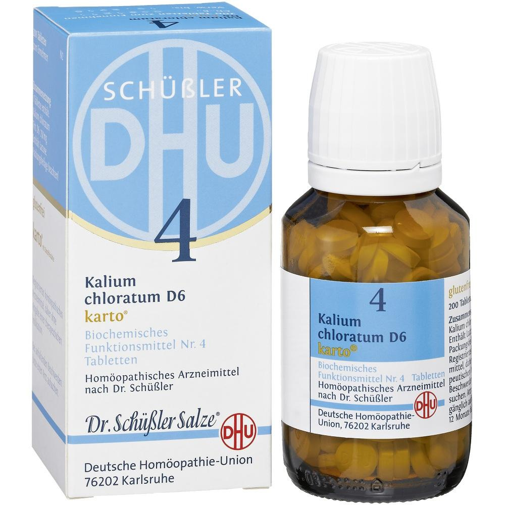 DHU 4 POTASSIO CLORO D6 KARTO 200 CPS