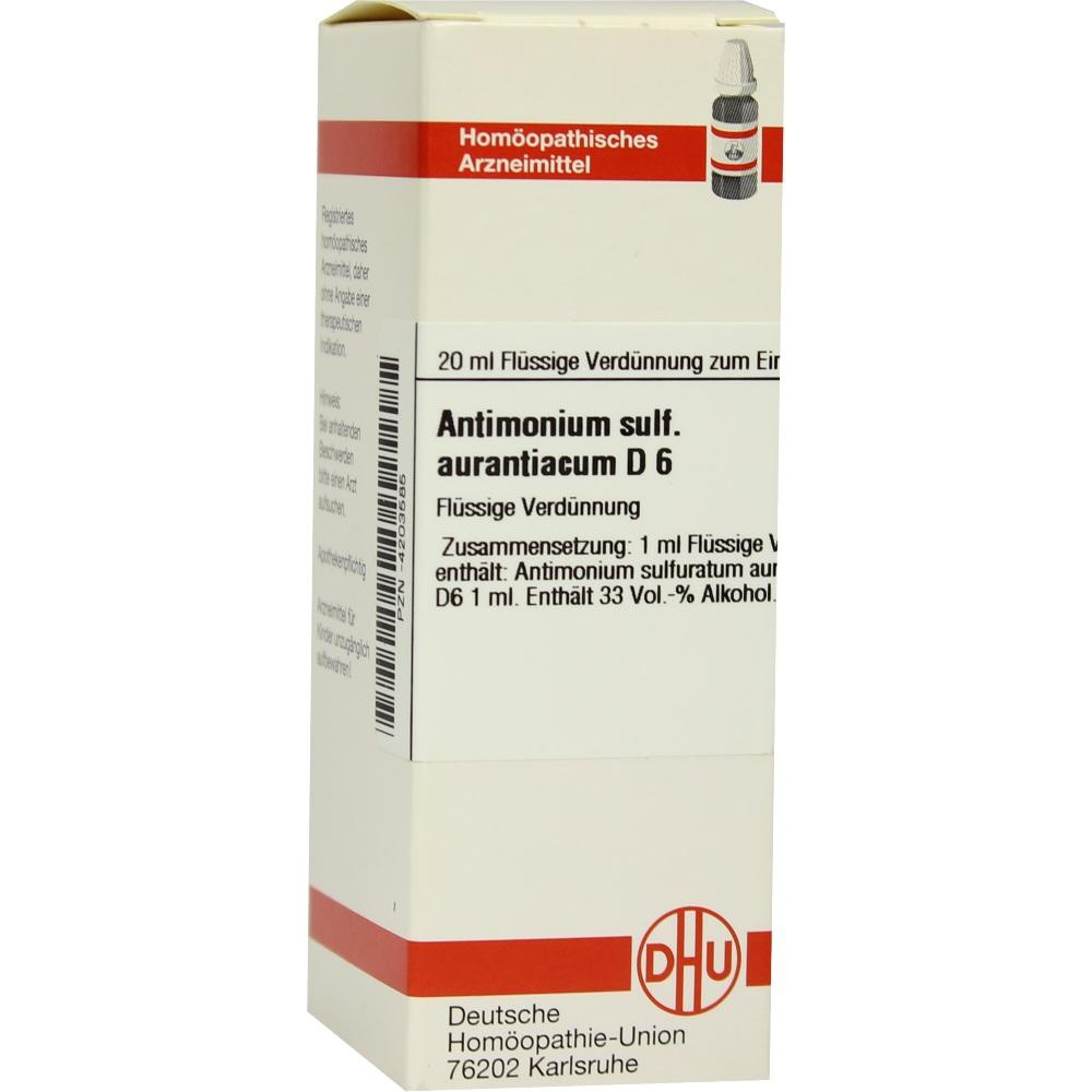 Antimonium sulfuratum Aurantiacum D 6 dilution