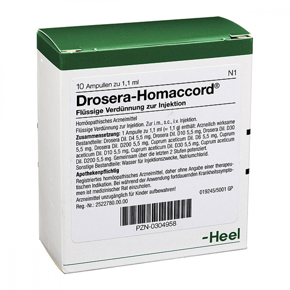 Drosera Homaccord  -FALE 10 X 1,1 ML