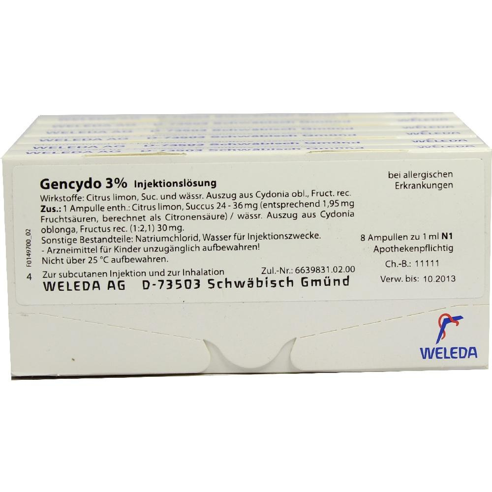 GENCYDO soluzione al 3% iniettabile confezione da 48x1 ml fiale (citrus cydonia)
