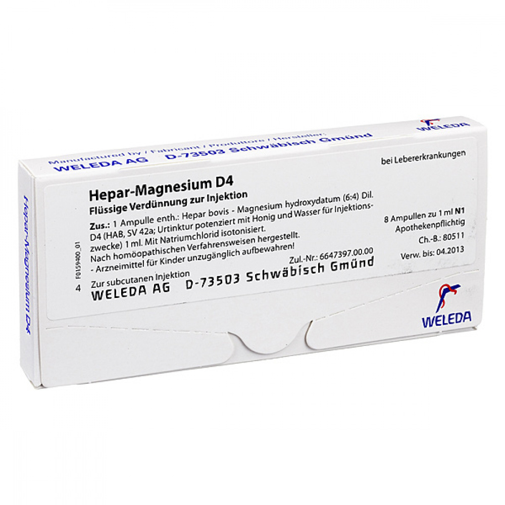 HEPAR-MAGNESIUM D4 8x1 ml fiale
