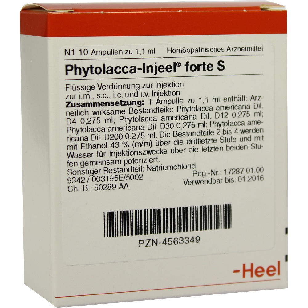 PHYTOLACCA INJEEL forte S - FIALE 10 X 1,1 ML