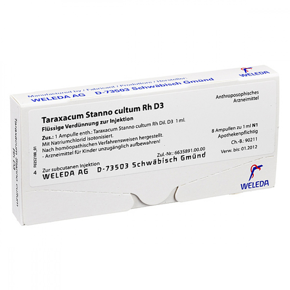TARAXACUM STANNO CULTUM RH D3 8X1 ml fiale