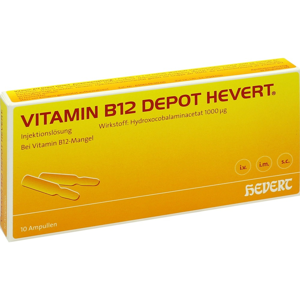 Vitamin B12 Depot Hevert  stk 10 x 2 ml  (Deposito di vitamina B12 Hevert  pz 10 x 2 ml)