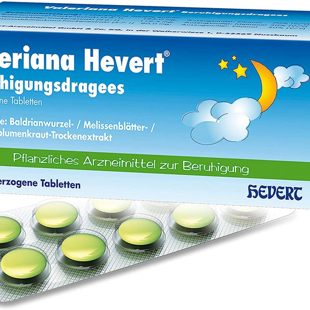 Valeriana Hevert Beruhigungsdragees  50 stk  (Confetti sedativi Valeriana Hevert  50 pz)