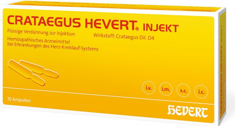 CRATAEGUS HEVERT injekt ampullen 10 x 2 ml  ( Crataegus Hevert iniettare fiale 10 x 2 ml )