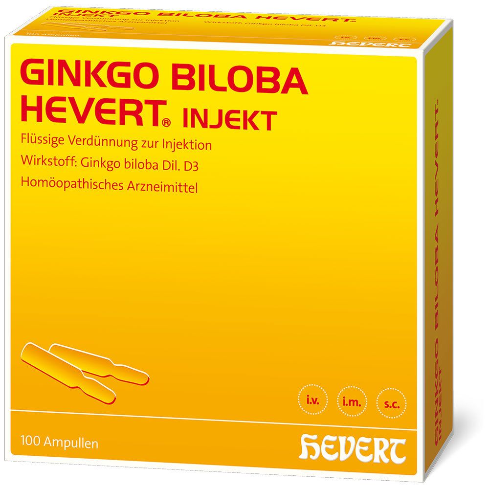 Ginkgo biloba Hevert injekt stk 100 x 2 ml     ( Ginkgo biloba Hevert iniettare  pz 100 x 2 ml  )