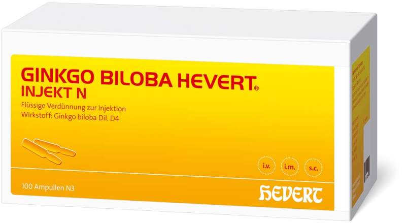 Ginkgo biloba Hevert injekt stk 100 x 2 ml (Ginkgo biloba Hevert iniettabile pz 100 x 2 ml)
